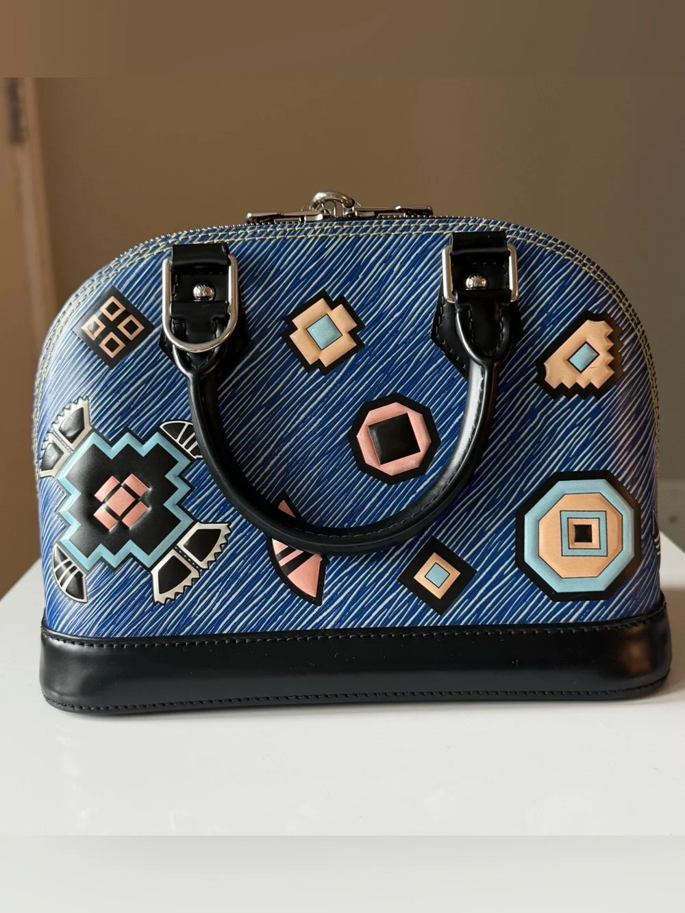 Louis Vuitton Epi Azteque Alma BB Denim Light Crossbody Bag